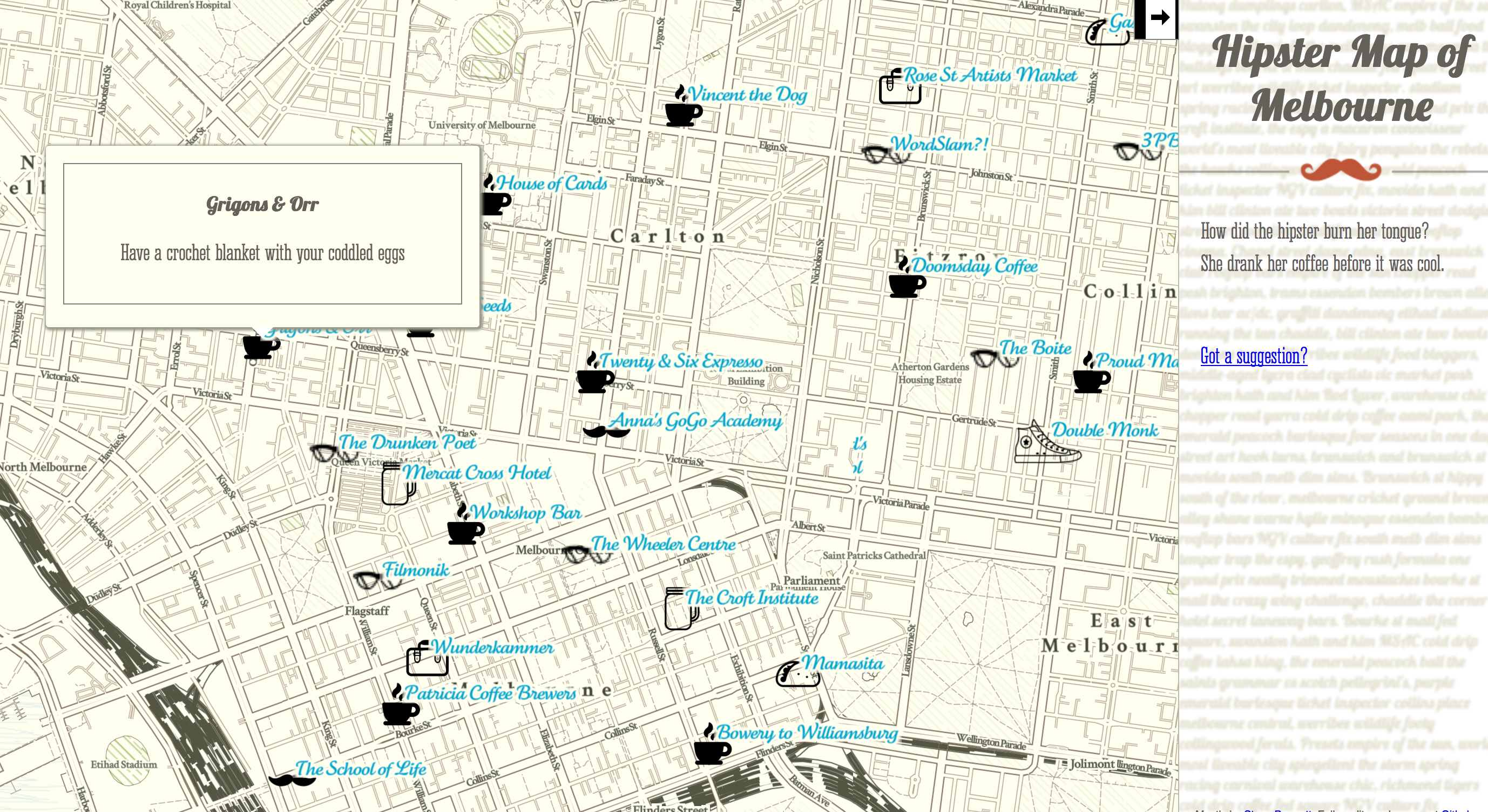 Hipster Map screenshot.