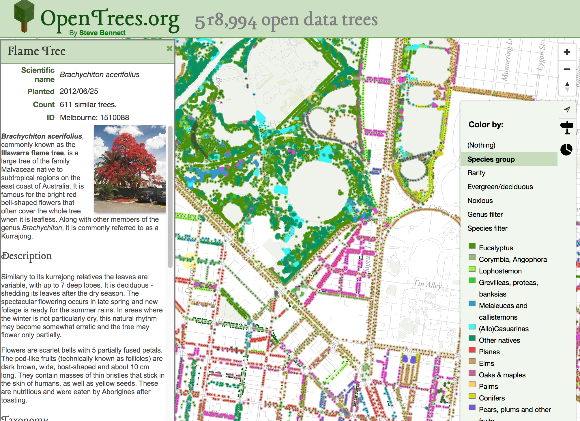 Screenshot of OpenTrees.org